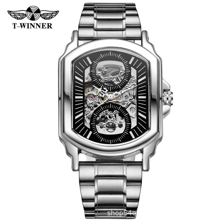 T-WINNER Men’s automatic mechanical watch creative hollow surface steel band watch factory direct sales